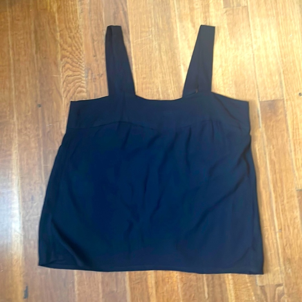 Black open back tank top